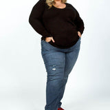SPLIT CUFF SWEATER plus-size - AMOUR781
