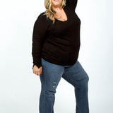 SPLIT CUFF SWEATER plus-size - AMOUR781