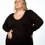SPLIT CUFF SWEATER plus-size - AMOUR781