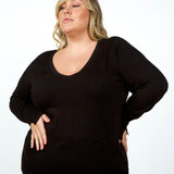 SPLIT CUFF SWEATER plus-size - AMOUR781