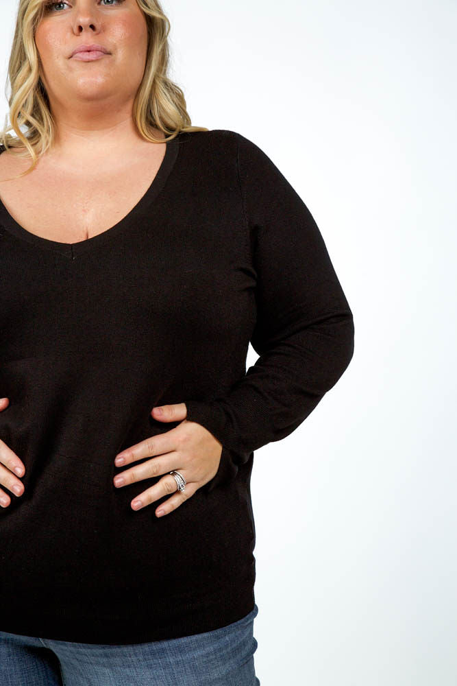 SPLIT CUFF SWEATER plus-size - AMOUR781