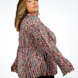BERRY BLOOMS PLEATED BLOUSE plus-size - AMOUR781