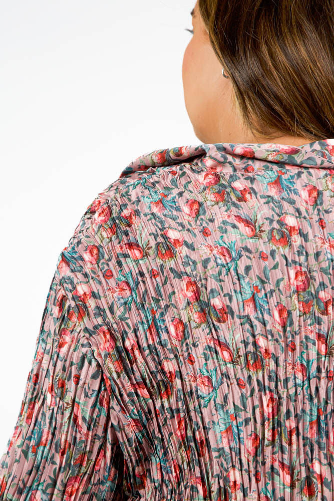 BERRY BLOOMS PLEATED BLOUSE plus-size - AMOUR781