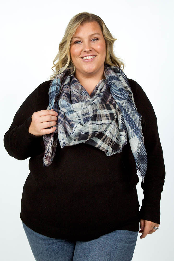 PATCHED PLAID WRAP plus-size - AMOUR781
