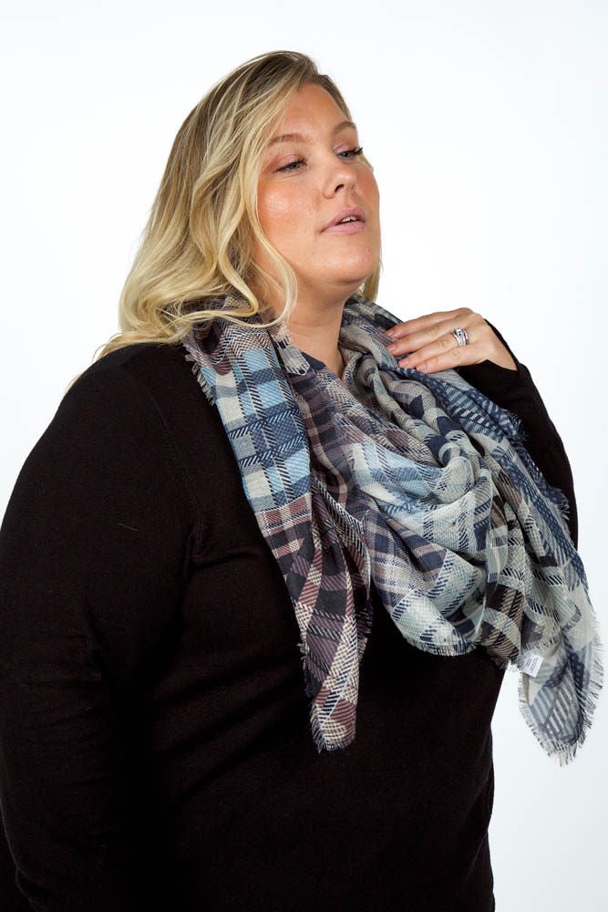PATCHED PLAID WRAP plus-size - AMOUR781