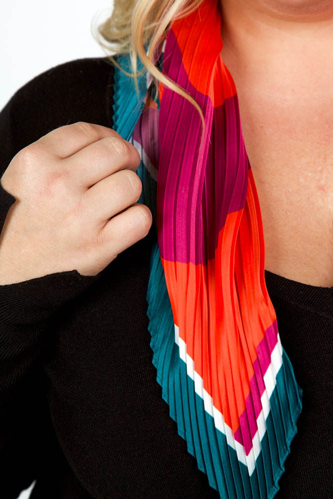 Squiggle Pleated Diamond Scarf designed by Echo