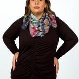 PATCHED PLAID WRAP plus-size - AMOUR781