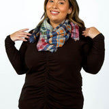 PATCHED PLAID WRAP plus-size - AMOUR781