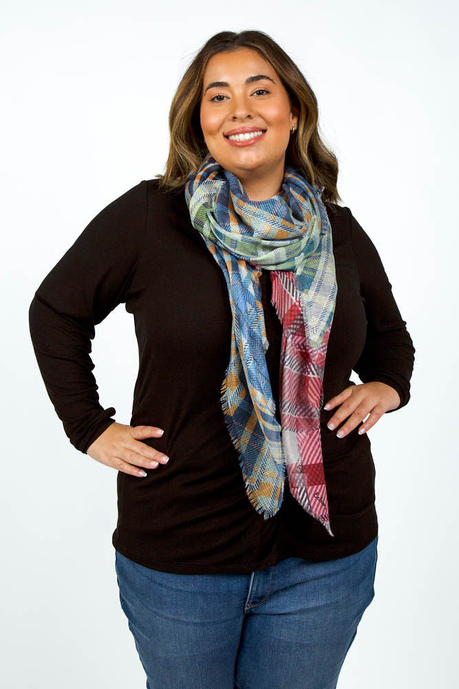 PATCHED PLAID WRAP plus-size - AMOUR781