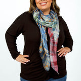 PATCHED PLAID WRAP plus-size - AMOUR781