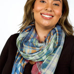 PATCHED PLAID WRAP plus-size - AMOUR781