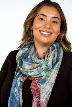 PATCHED PLAID WRAP plus-size - AMOUR781