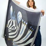 ZEBRA WOOL SCARF plus-size - AMOUR781
