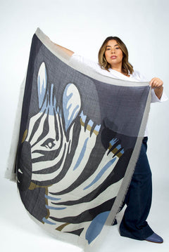 ZEBRA WOOL SCARF plus-size - AMOUR781