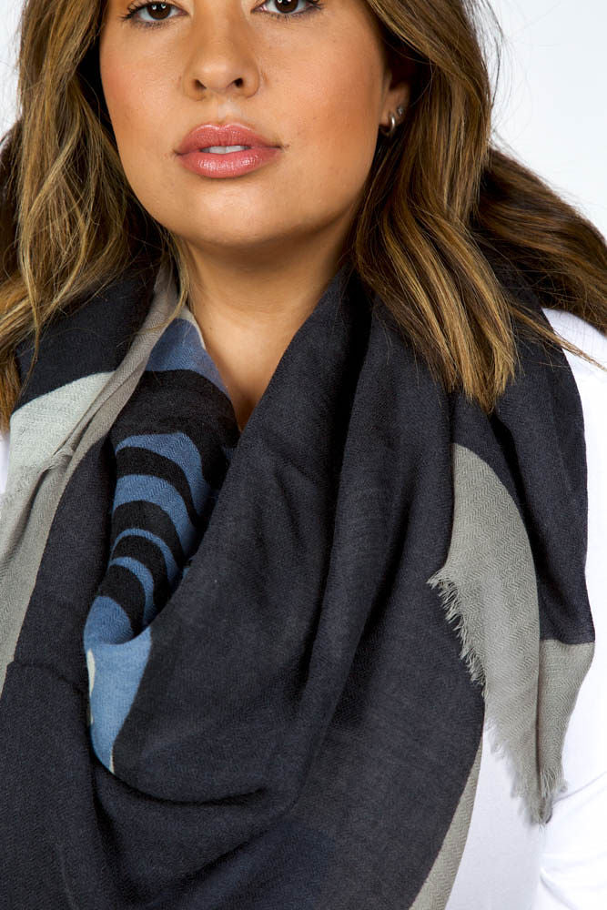 ZEBRA WOOL SCARF plus-size - AMOUR781