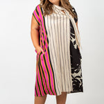 MIX MEDIA DRESS plus-size - AMOUR781