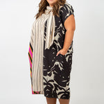 MIX MEDIA DRESS plus-size - AMOUR781