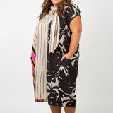 MIX MEDIA DRESS plus-size - AMOUR781