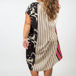 MIX MEDIA DRESS plus-size - AMOUR781