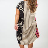 MIX MEDIA DRESS plus-size - AMOUR781