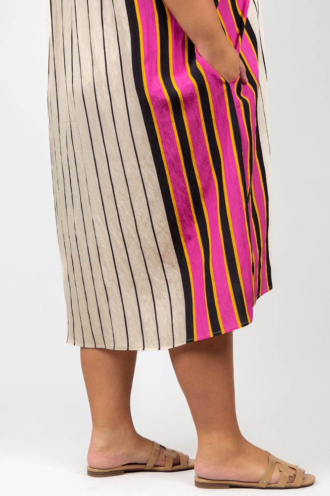MIX MEDIA DRESS plus-size - AMOUR781