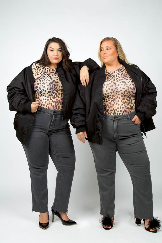 SATIN BOMBER JACKET plus-size - AMOUR781