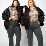 SATIN BOMBER JACKET plus-size - AMOUR781