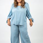 CROPPED CHAMBRAY PANT plus-size - AMOUR781