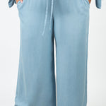 CROPPED CHAMBRAY PANT plus-size - AMOUR781