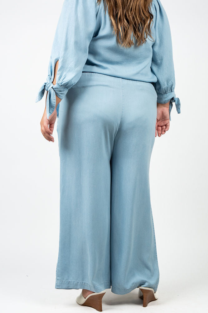 CROPPED CHAMBRAY PANT plus-size - AMOUR781