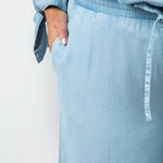CROPPED CHAMBRAY PANT plus-size - AMOUR781