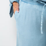 CROPPED CHAMBRAY PANT plus-size - AMOUR781