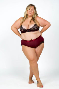 NICOLE JERSEY,LACE BRA & PANTY SET plus-size - AMOUR781