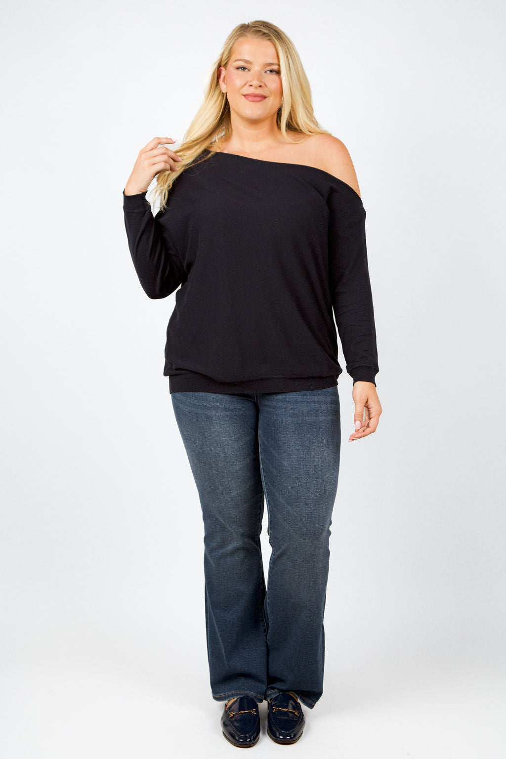 COTTON CASHMERE OFF-THE-SHOULDER plus-size - AMOUR781