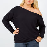 COTTON CASHMERE OFF-THE-SHOULDER plus-size - AMOUR781