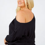 COTTON CASHMERE OFF-THE-SHOULDER plus-size - AMOUR781