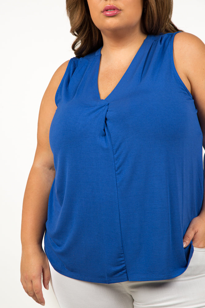 Sleeveless V-Neck With Tucks Designed by Liverpool.