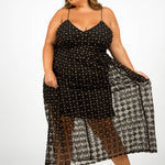 MESH STRAPPY DRESS plus-size - AMOUR781