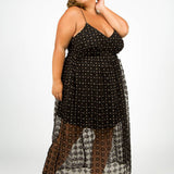 MESH STRAPPY DRESS plus-size - AMOUR781