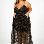MESH STRAPPY DRESS plus-size - AMOUR781
