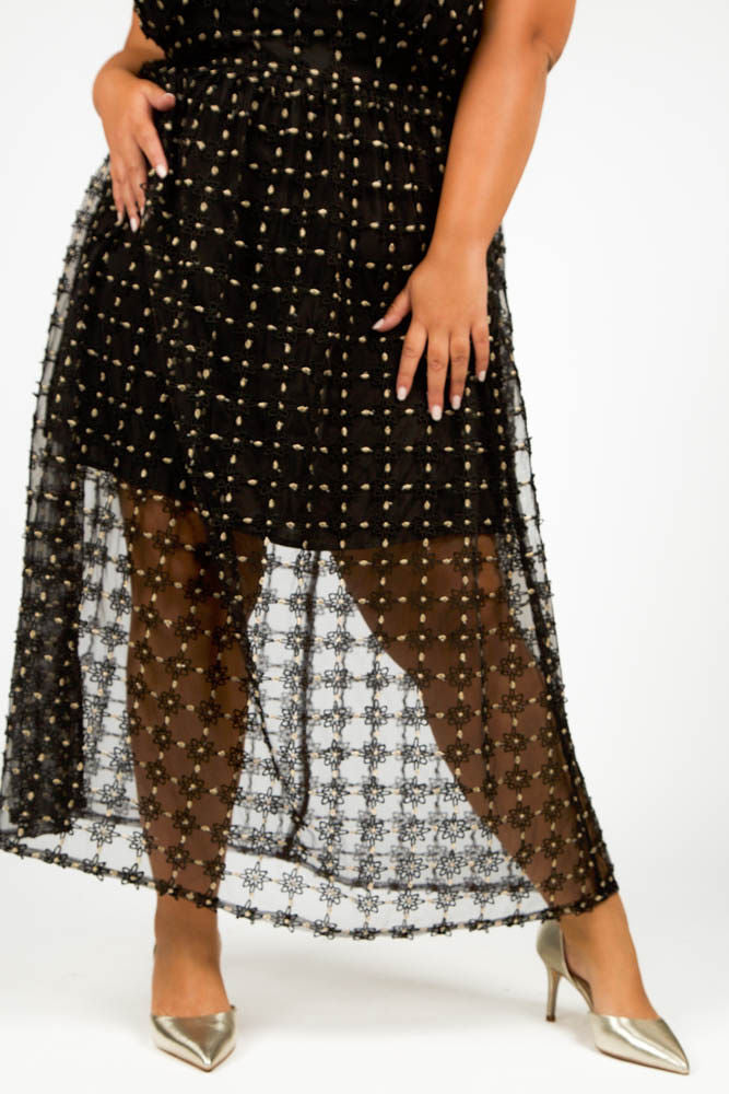 MESH STRAPPY DRESS plus-size - AMOUR781