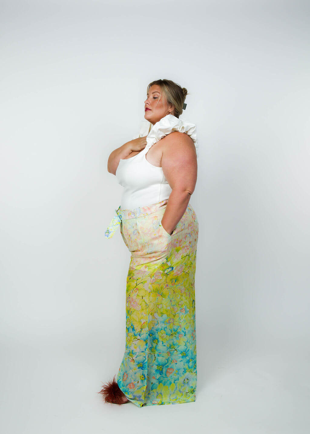 FLORIDA FLORAL OMBRE PANTS plus-size - AMOUR781