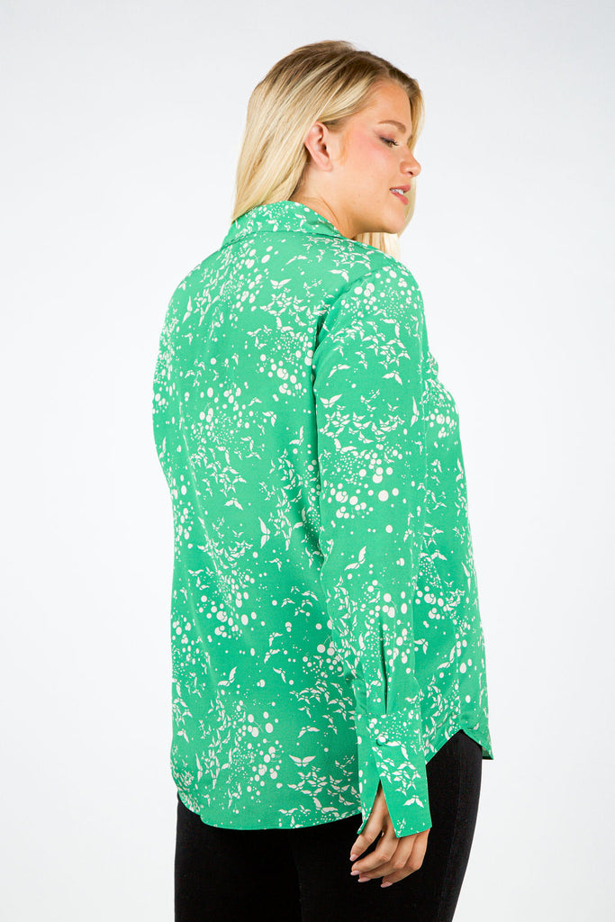 Daria French Cuff Silk Blouse Designed by Catherine Gee.