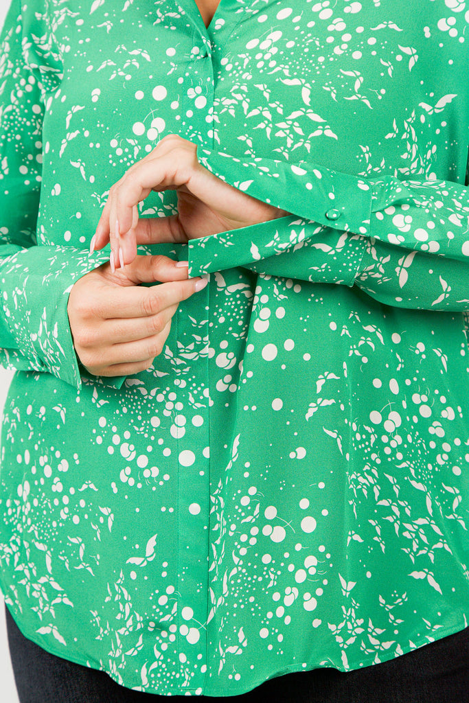 Daria French Cuff Silk Blouse Designed by Catherine Gee.