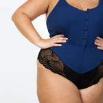 CLARIBEL LACE JERSEY ROMPER plus-size - AMOUR781