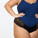 CLARIBEL LACE JERSEY ROMPER plus-size - AMOUR781