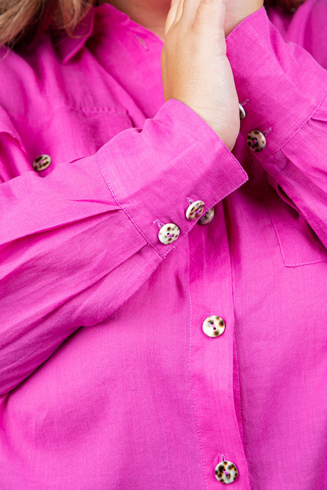 BLUR COTTON SHIRT WITH COLLAR plus-size - AMOUR781