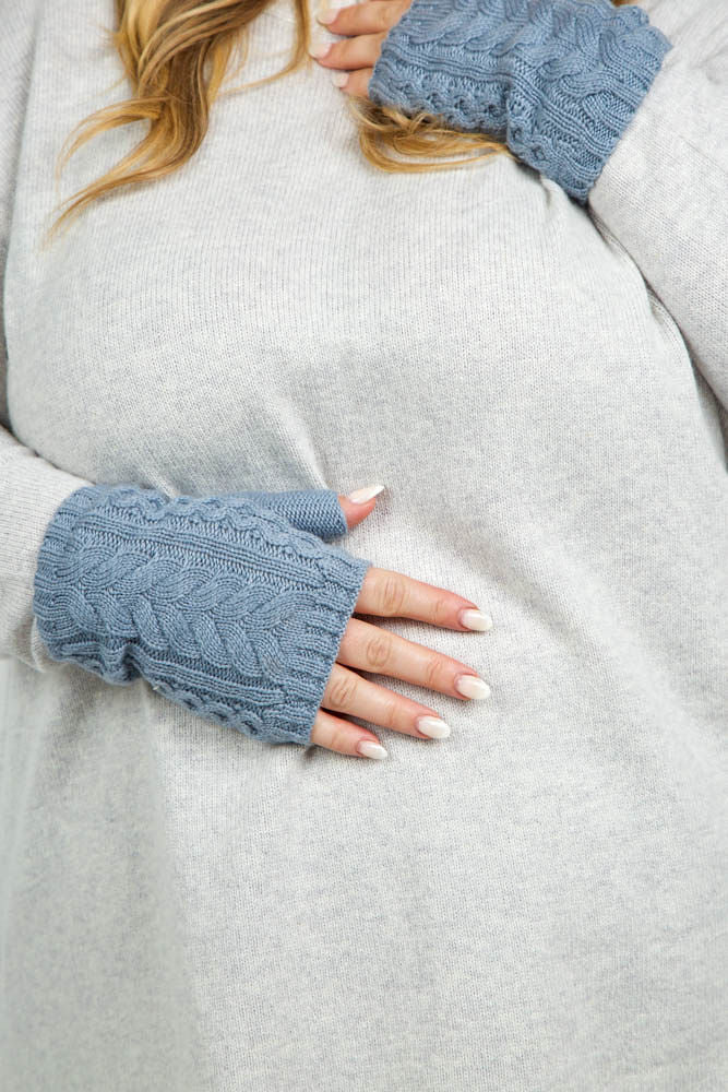 RECYCLED WISHBONE CABLE HANDWARMERS plus-size - AMOUR781