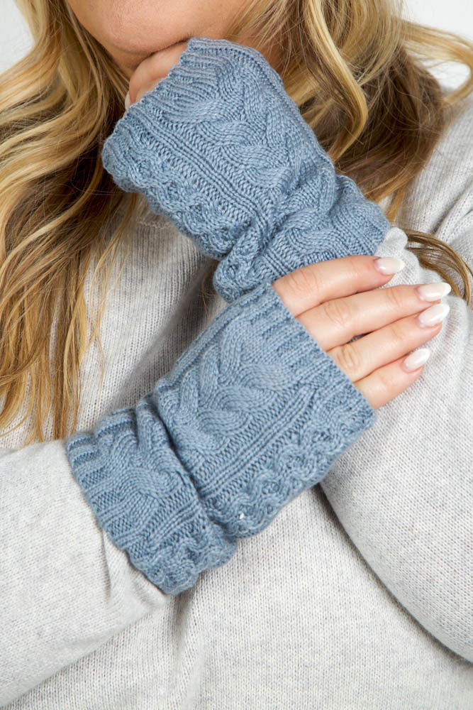 RECYCLED WISHBONE CABLE HANDWARMERS plus-size - AMOUR781