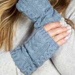 RECYCLED WISHBONE CABLE HANDWARMERS plus-size - AMOUR781